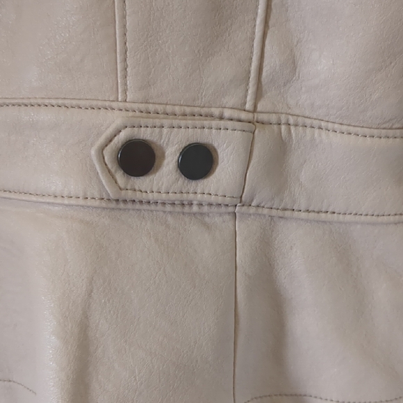 BCBGMaxAzria Tan Leather Jacket Asymmetrical Zipper - Picture 7 of 7